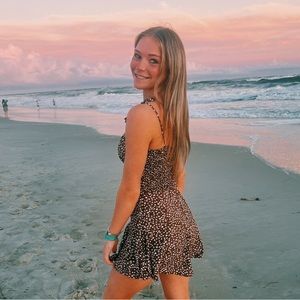 Brown and white romper from Amazon